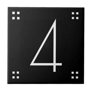 Nummerstapel - Art Deco-keramische titel Tegeltje