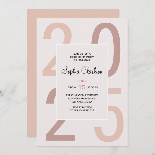 Nummertypografie Afstuderen Kaart (Voorkant / Achterkant)