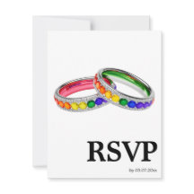 🌈  Nummerverzoek LGBTQ Regenboog Ringen RSVP Kaar