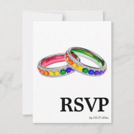 🌈  Nummerverzoek LGBTQ Regenboog Ringen RSVP Kaar Kaartje