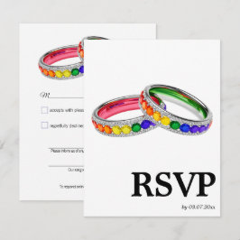 🌈 Nummerverzoek LGBTQ Regenboog Ringen RSVP Kaar Kaartje