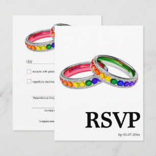 🌈 Nummerverzoek LGBTQ Regenboog Ringen RSVP Kaar Kaartje