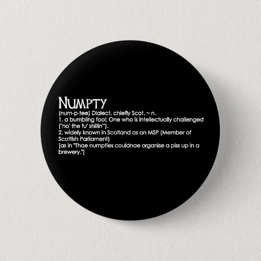 Numpty Ronde Button 5,7 Cm (Voorkant)
