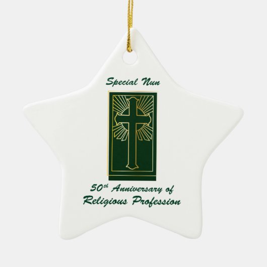 Nun 50e Jubileum van Religieuze Professie Groen Keramisch Ornament (Voorkant)