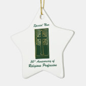Nun 50e Jubileum van Religieuze Professie Groen Keramisch Ornament (Links)