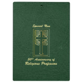 Nun 50e Jubileum van Religieuze Professie Groen Klembord (Achterkant)