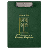 Nun 50e Jubileum van Religieuze Professie Groen Klembord (Voorkant)