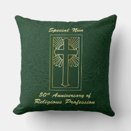 Nun 50e Jubileum van Religieuze Professie Groen Kussen