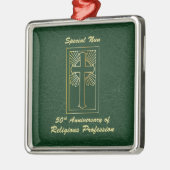 Nun 50e Jubileum van Religieuze Professie Groen Metalen Ornament (Links)