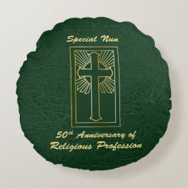 Nun 50e Jubileum van Religieuze Professie Groen Rond Kussen