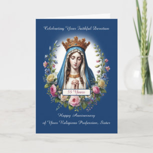 Nun 55e Jubileum van het religieuze beroep Maria Kaart