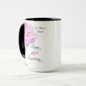 Nun 60th Anniversary Jubilee Custom Name Pink Rose Mok (Voorkant links)