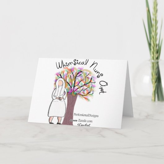 Nun Art-kerstscènecadeautjes Feestdagen Kaart (Achterkant)