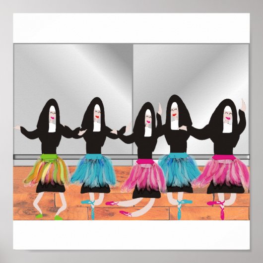 Nun Ballerinas Art Poster (Voorkant)