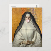 Nun Bgloing a Roze Bubble gum Briefkaart (Voorkant / Achterkant)