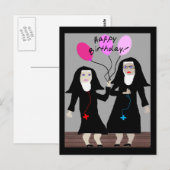 Nun Birthday Gifts "Happy Birthday Sister" Briefkaart (Voorkant / Achterkant)