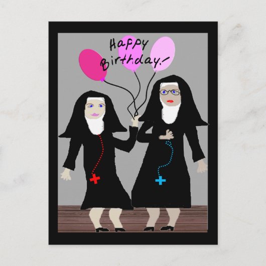 Nun Birthday Gifts "Happy Birthday Sister" Briefkaart (Voorkant)