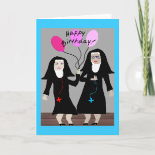 Nun Birthday Gifts "Happy Birthday Sister" Kaart