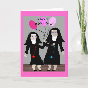 Nun Birthday Gifts "Happy Birthday Sister" Kaart