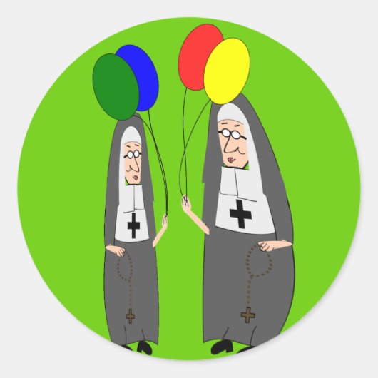 Nun Birthday Gifts Ronde Sticker (Voorkant)
