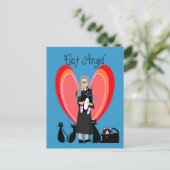 Nun Cat Angel Art Gifts Briefkaart (Staand voorkant)