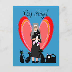 Nun Cat Angel Art Gifts Briefkaart