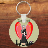 Nun Cat Angel Art Gifts Sleutelhanger (Voorkant)