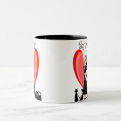 Nun Cat Angel Art Gifts Tweekleurige Koffiemok (Center)