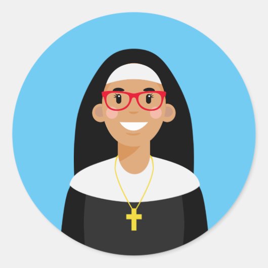 Nun Classic Round Sticker (Voorkant)