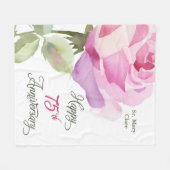 Nun Custom Name 75th verjaardag Roze Roos Fleece Deken (Voorkant (Horizontaal))