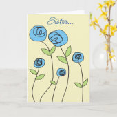 Nun Denking of You Floral Kaart (Gele Bloem)