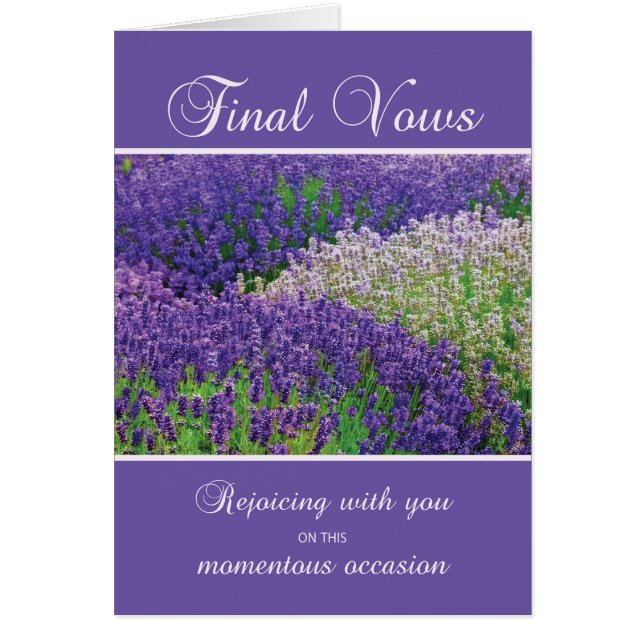 Nun Final Vows, Rejoicing, Lavender Flower (Voorkant)