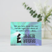 Nun Fun Pun, katholieke nachtclub Joke Briefkaart (Staand voorkant)