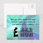 Nun Fun Pun, katholieke nachtclub Joke Briefkaart (Voorkant / Achterkant)