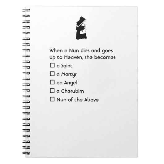 Nun Fun - schone humor, Nun Heaven Joke Notitieboek (Voorkant)