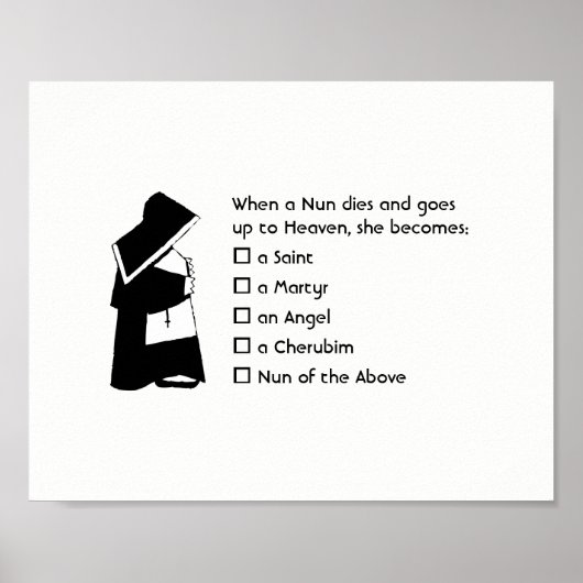 Nun Fun - schone humor, Nun Heaven Joke Poster (Voorkant)