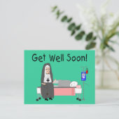 Nun "Get Well Soon"-Kaart Briefkaart (Staand voorkant)