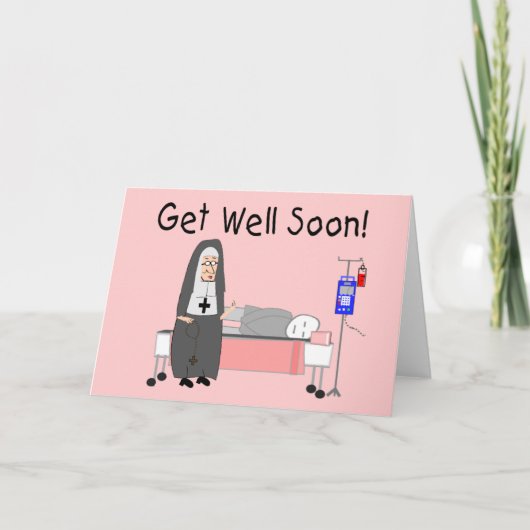 Nun "Get Well Soon"-Kaart Kaart (Voorkant)