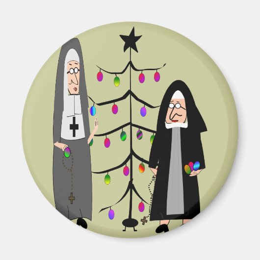 Nun Gifts "Decorating the KerstTree" Magneet (Voorkant)