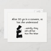 Nun grapje - schone humor, katholieke vlinder briefkaart (Voorkant / Achterkant)