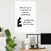 Nun grapje - schone humor, katholieke vlinder poster (Thuiskantoor)