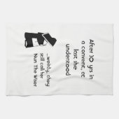 Nun grapje - schone humor, katholieke vlinder theedoek (Horizontaal)