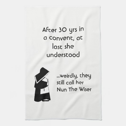 Nun grapje - schone humor, katholieke vlinder theedoek (Verticaal)