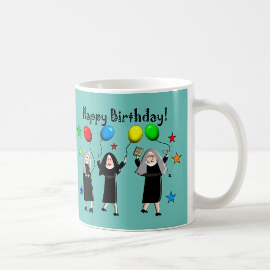 Nun Happy Birthday Coffee Mok (Rechts)