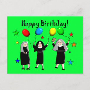 Nun Happy Birthday-kaarten & cadeautjes Briefkaart