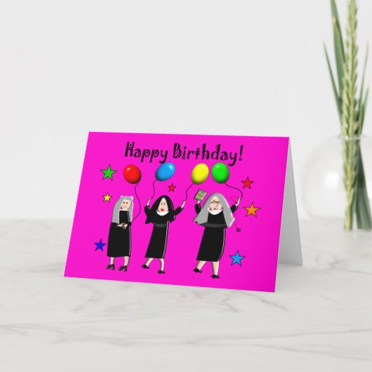 Nun Happy Birthday-kaarten & cadeautjes Kaart (Voorkant)