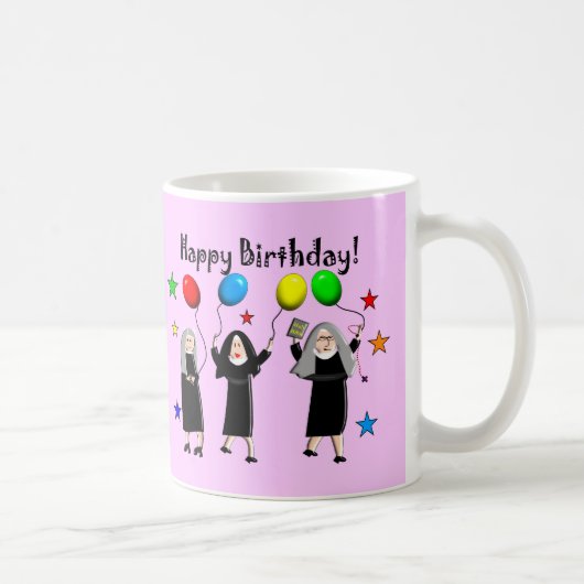 Nun Happy Birthday-kaarten & cadeautjes Koffiemok (Rechts)