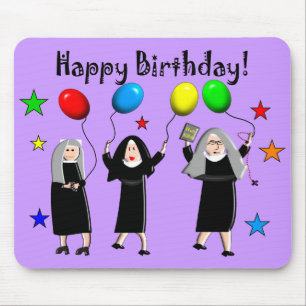 Nun Happy Birthday-kaarten & cadeautjes Muismat