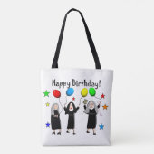 Nun Happy Birthday Wit Tote Bag (Achterkant)