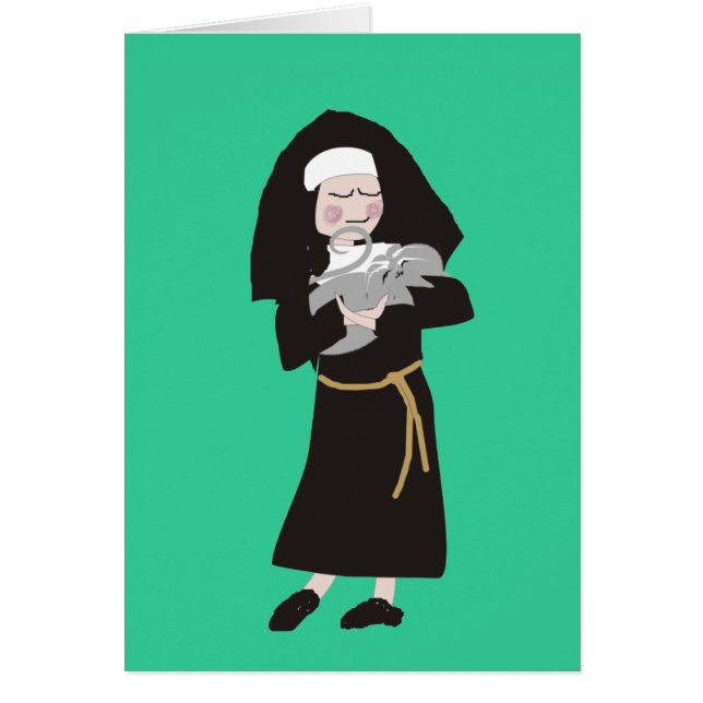 Nun Holding Grey Cat Gifts (Voorkant)